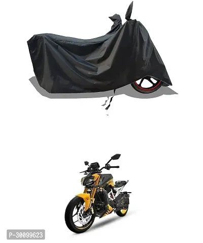 VESMEI - Water-Resistant 2024 Bike Cover for TVS Apache RTR 310 and Dust-Proof Premium Polyester Fabric_Black Stripe Large