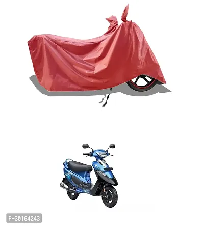 VESMEI -  Water-Resistant  Bike Cover for TVS Scooty Pep Plus and Dust-Proof Premium Polyester Fabric_Entire Maroon Large