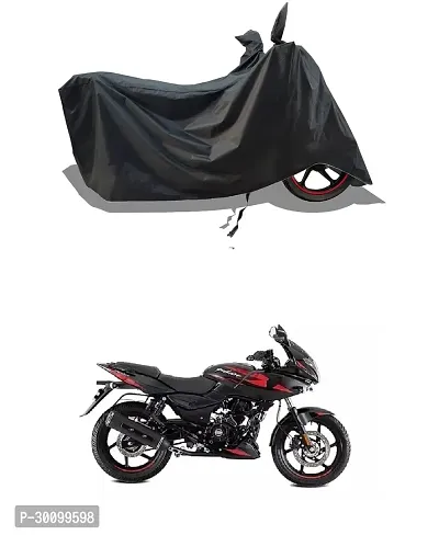 VESMEI - Water-Resistant 2024 Bike Cover for Bajaj Pulsar 220F and Dust-Proof Premium Polyester Fabric_Black Stripe Large