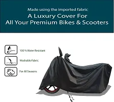 VESMEI - Water-Resistant 2024 Bike Cover for Bajaj Pulsar 220F and Dust-Proof Premium Polyester Fabric_Black Stripe Large-thumb1