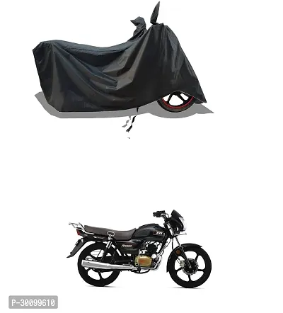 VESMEI - Water-Resistant 2024 Bike Cover for TVS Radeon and Dust-Proof Premium Polyester Fabric_Black Stripe Large