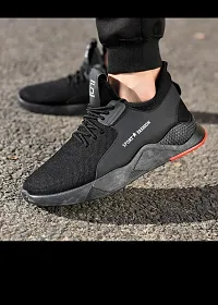 Men's Mesh Black Trendy Sports Sneaker-thumb4