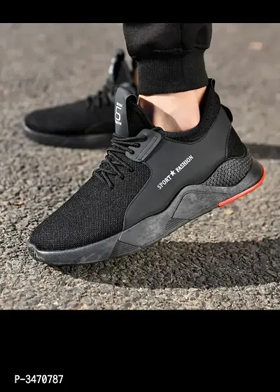 Men's Mesh Black Trendy Sports Sneaker-thumb5