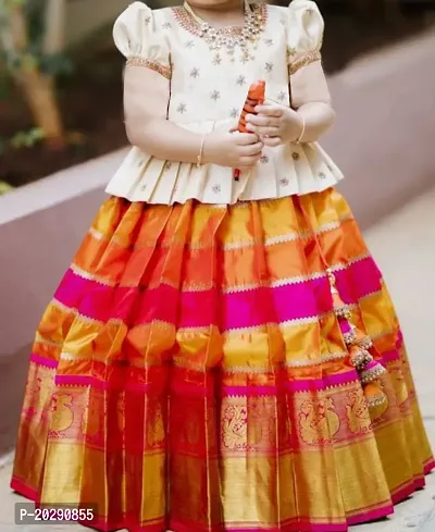 Baby Girls Lehenga Choli Ethnic Wear Self Design Lehenga Choli-thumb2