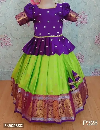 Baby Girls Lehenga Choli Ethnic Wear Self Design Lehenga Choli