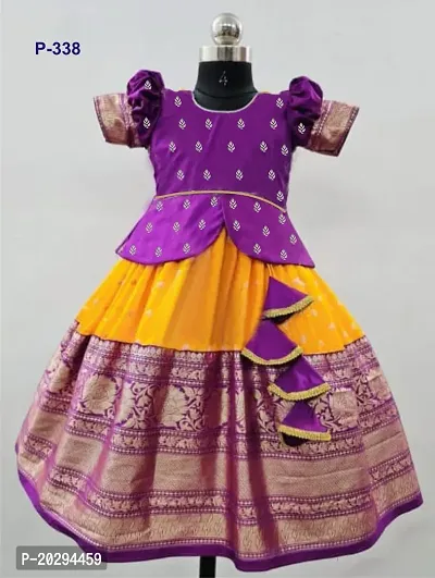 Indi Baby Girls Lehenga Choli Ethnic Wear Self Design Lehenga Choli