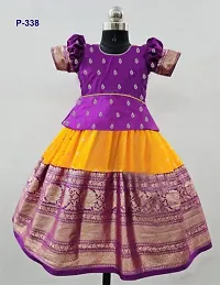 Indi Baby Girls Lehenga Choli Ethnic Wear Self Design Lehenga Choli-thumb1