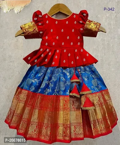 Baby Girls Lehenga Choli Ethnic Wear Self Design Lehenga Choli