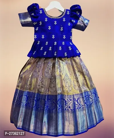 Classic Cotton Jacquard Lehenga Cholis for Kids Girl-thumb0