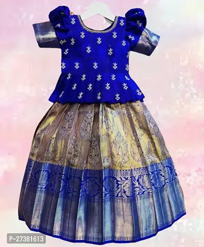 Baby Girls Lehenga Choli Ethnic Wear Solid Lehenga Choli-thumb0