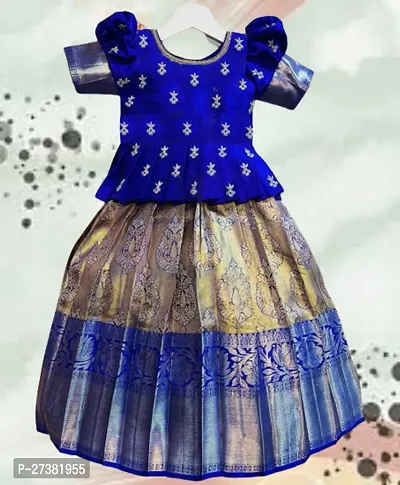 Baby Girls Lehenga Choli Ethnic Wear Solid Lehenga Choli-thumb0