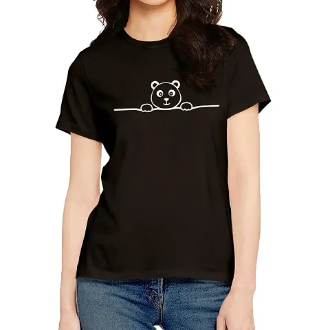 Pooplu Women's Regular Fit Premium Tshirt Lover Round Neck Half Sleeves T Shirt. Cute Animal, Pootlu Animal Tshirts