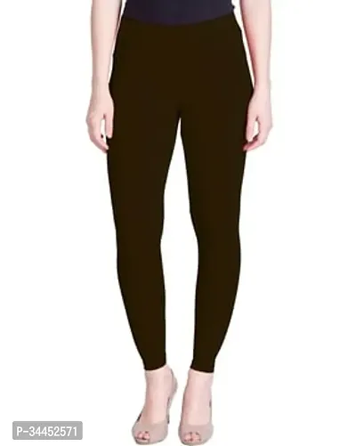 Stylish Black Cotton Lycra Solid Leggings For Women-thumb0