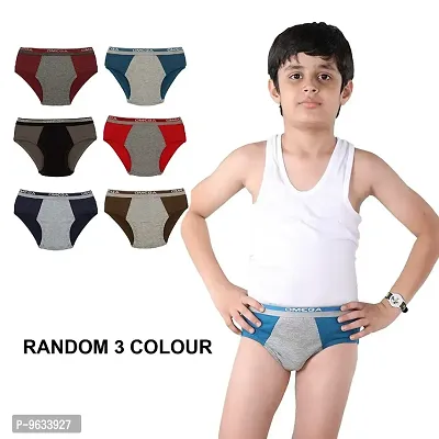 Boy Cotton Brief Double Colour Outer Elastic Multipack of 3 Pc