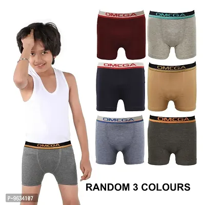 Boy Cotton Trunk Short Outer Elastic Combo 3 Pc Pack-thumb0