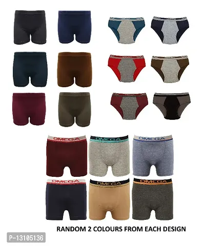 Boy Soft Cotton Boxer/Brief Omega Myshape (Pack of 6, 2 pcs from each design)