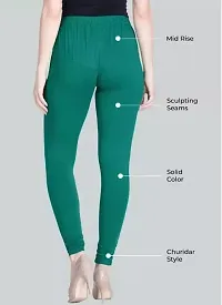 Women Solid Premium Cotton Churidar Leggings Mid-Waist Fashionwear-thumb2