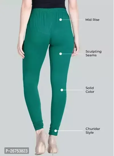 Women Solid Premium Cotton Churidar Leggings Mid-Waist Fashionwear-thumb3