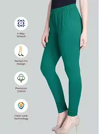 Women Solid Premium Cotton Churidar Leggings Mid-Waist Fashionwear-thumb3