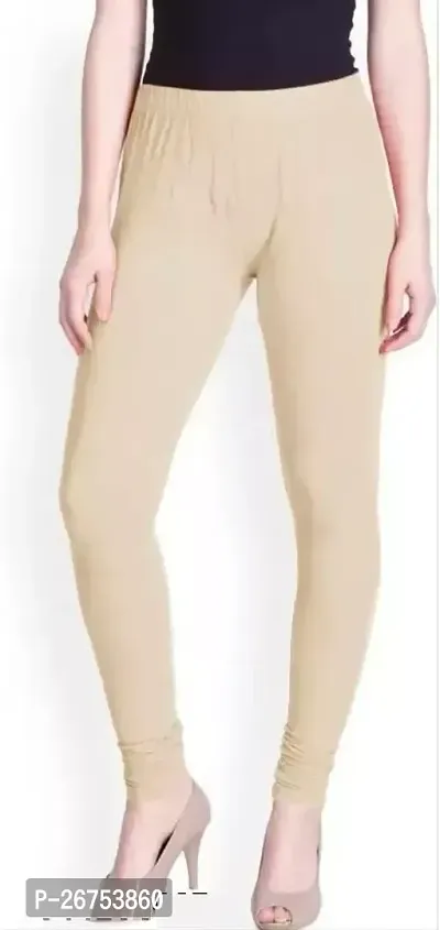 Women Solid Premium Cotton Churidar Leggings Mid-Waist Fashionwear-thumb0
