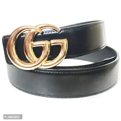 GG Buckle Belt For Women Dress Belt Black Party Wear Belt For Ladies Girls-thumb0