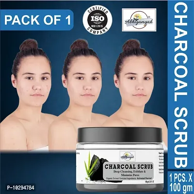 Activated Charcoal Face Scrub Exfoliating Scrub For Women  Men-(100 g)-thumb0