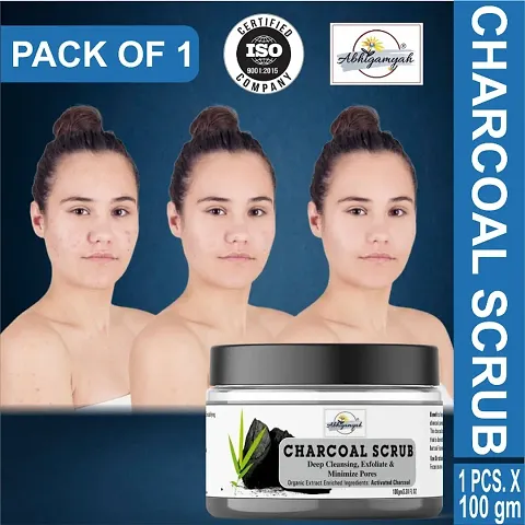 Activated Charcoal Face Scrub Exfoliating Scrub For Women  Men-(100 g)