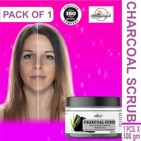 Activated Charcoal face Scrub - Anti-acne  Blackhead Removal face cleanser (100 g)