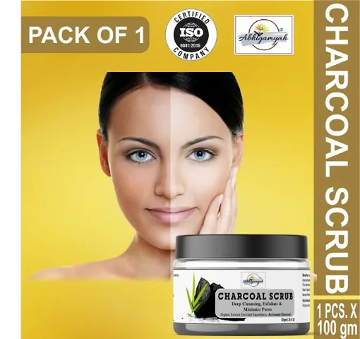 Charcoal Face Scrub- No Parabens  for Exfoliati