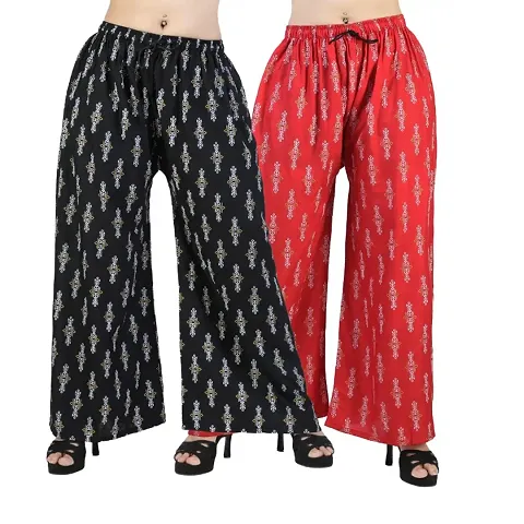 Stunning Rayon Printed Palazzos For Women Pack Of 2