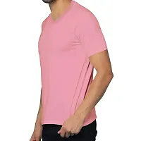 OPLU Men's Regular Fit Plain 100% Cotton V Neck Half Sleeves Multicolour Pootlu T Shirt. Casual, Trendy, Stylish Tshirts and Tees-thumb1