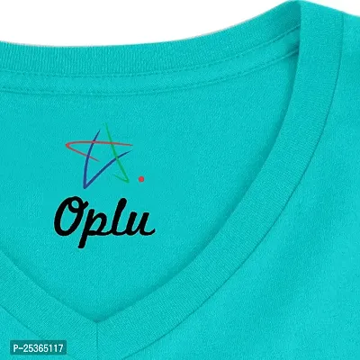 OPLU Men's Regular Fit Plain 100% Cotton V Neck Half Sleeves Multicolour Pootlu T Shirt. Casual, Trendy, Stylish Tshirts and Tees-thumb5