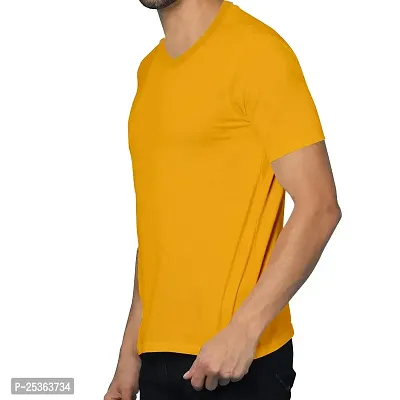 OPLU Men's Regular Fit Plain 100% Cotton V Neck Half Sleeves Multicolour Pootlu T Shirt. Casual, Trendy, Stylish Tshirts and Tees-thumb2