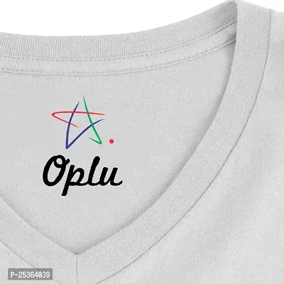 OPLU Men's Regular Fit Plain 100% Cotton V Neck Half Sleeves Multicolour Pootlu T Shirt. Casual, Trendy, Stylish Tshirts and Tees-thumb5