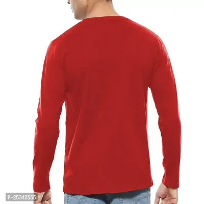 Pooplu Men's Regular Fit Plain 100% Cotton V Neck Full Sleeves Multicolour Pootlu T Shirt. Stylish, Trendy, Casual Plain Tshirts-thumb2