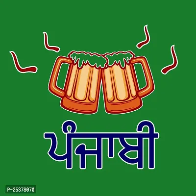 OPLU Men's Punjabi Text Cotton Graphic Printed V Neck Half Sleeves Tshirt. Trendy, Trending Tshirts, Offer, Discount, Sale.(Pooplu_Green_M)-thumb3
