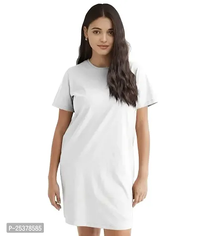 OPLU Women's Regular Fit Knee Length Premium Plain Cotton T-Shirt. Premium, Trending Tees and Tshirts, Pootlu.