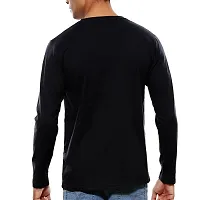 Pooplu Men's Regular Fit Plain 100% Cotton V Neck Full Sleeves Multicolour Pootlu T Shirt. Stylish, Trendy, Casual Plain Tshirts-thumb1