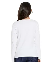 OPLU Women's Regular Fit Faith Over Fear Cotton Graphic Printed V Neck Full Sleeves Tshirt. Trendy, Pootlu,Offer, Discount, Sale-thumb1