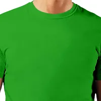 Pooplu Men's Regular Fit Premium Plain 100% Cotton Round Neck Half Sleeves Multicolour Pootlu T Shirt. Casual, Stylish, Trending, Symbol Tshirts.(Oplu_Green_3X-Large)-thumb1