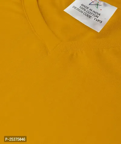 OPLU Women's Regular Fit Mandala Leaf Cotton Graphic Printed V Neck Half Sleeves Tshirt. Trendy, Trending Tshirts, Offer, Discount, Sale.(Pooplu_Yellow_L)-thumb4
