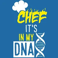 Pooplu Womens Chef It's in My DNA Cotton Printed V Neck Half Sleeves Multicolour T Shirt. Food, Chef, Symbol Tshirts Blue-thumb2