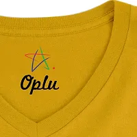 OPLU Men's Regular Fit Plain 100% Cotton V Neck Half Sleeves Multicolour Pootlu T Shirt. Casual, Trendy, Stylish Tshirts and Tees-thumb4