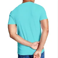Pooplu Men's Regular Fit Premium Plain 100% Cotton Round Neck Half Sleeves Multicolour Pootlu T Shirt. Casual, Stylish, Trending, Symbol Tshirts.(Oplu_LightBlue_3X-Large)-thumb3