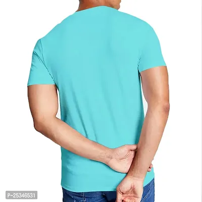 Pooplu Men's Regular Fit Premium Plain 100% Cotton Round Neck Half Sleeves Multicolour Pootlu T Shirt. Casual, Stylish, Trending, Symbol Tshirts.(Oplu_LightBlue_3X-Large)-thumb4