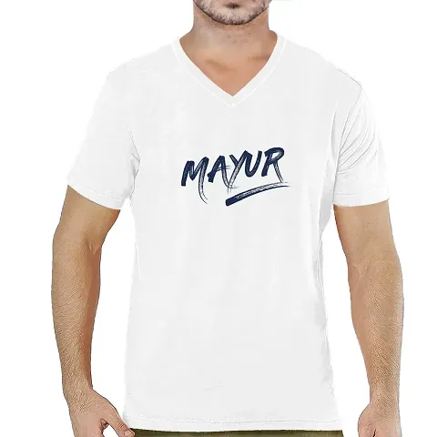 OPLU Men's Regular Fit Maa Durga Cotton Printed V Neck Half Sleeves T-Shirt. Trendy, Trending Tshirts, Offer, Discount, Sale