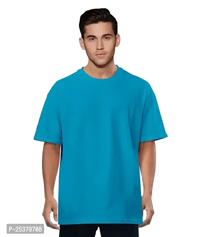 OPLU Men's Regular Fit Oversized Round Neck Multicolour Pootlu T-Shirts. 100% Cotton, Loose Tshirt, Drop Shoulder, Casual, Stylish, Plain T-Shirts