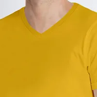 OPLU Men's Regular Fit Plain 100% Cotton V Neck Half Sleeves Multicolour Pootlu T Shirt. Casual, Trendy, Stylish Tshirts and Tees-thumb3