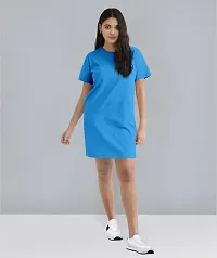 OPLU Women's Regular Fit Knee Length Premium Plain Cotton T-Shirt. Premium, Trending Tees and Tshirts, Pootlu.-thumb1