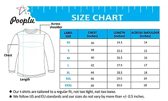 Pooplu Men's Regular Fit Plain 100% Cotton V Neck Full Sleeves Multicolour Pootlu T Shirt. Stylish, Trendy, Casual Plain Tshirts-thumb2